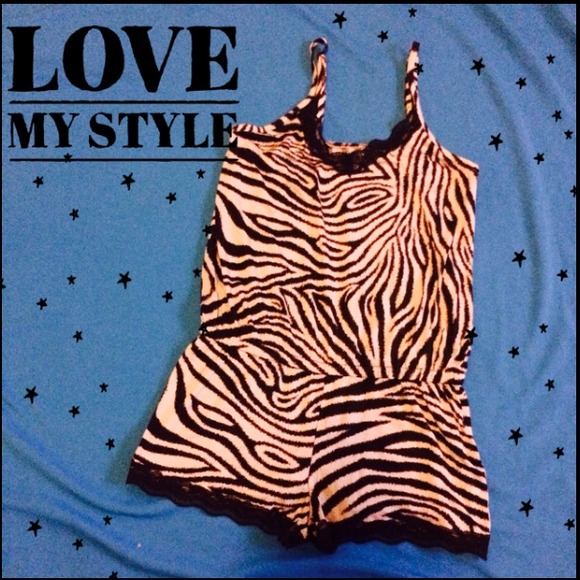 Gray and black zebra print sleepwear