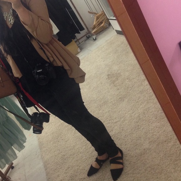 Black pointy flats