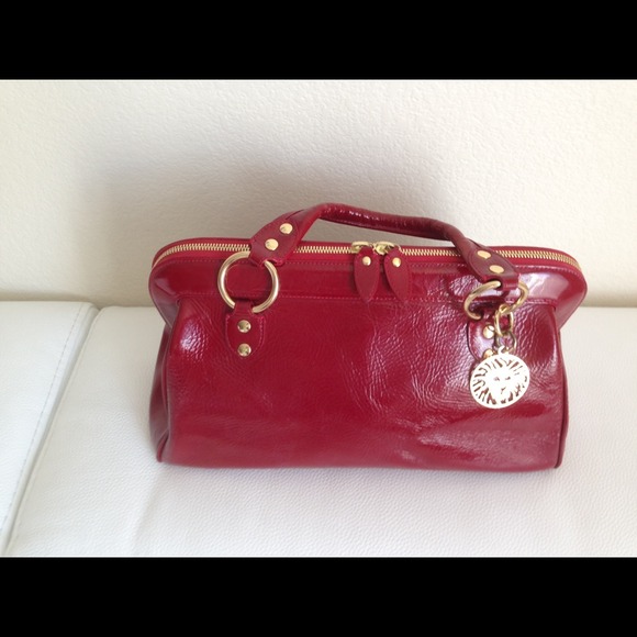 Beautiful authentic red patent leather bag