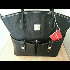 Dooney and Bourke Black leather Cresent Tote