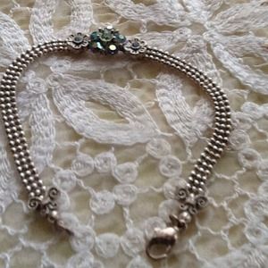 Vintage Carnival Glass Rhinestone Bracelet