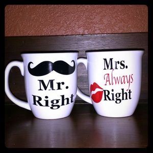 Mr right and mrs always right mugs