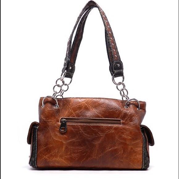 Western Style Rhinestone Fleur De Lis Handbag - Picture 3 of 4