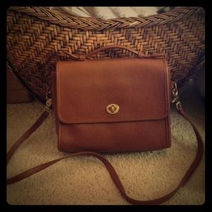 coach bag white and tan