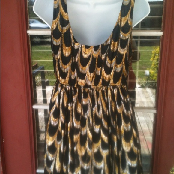 H & M black gold metallic party dress size 6 nwot - Picture 3 of 4