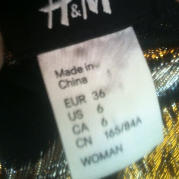 H & M black gold metallic party dress size 6 nwot - Picture 4 of 4