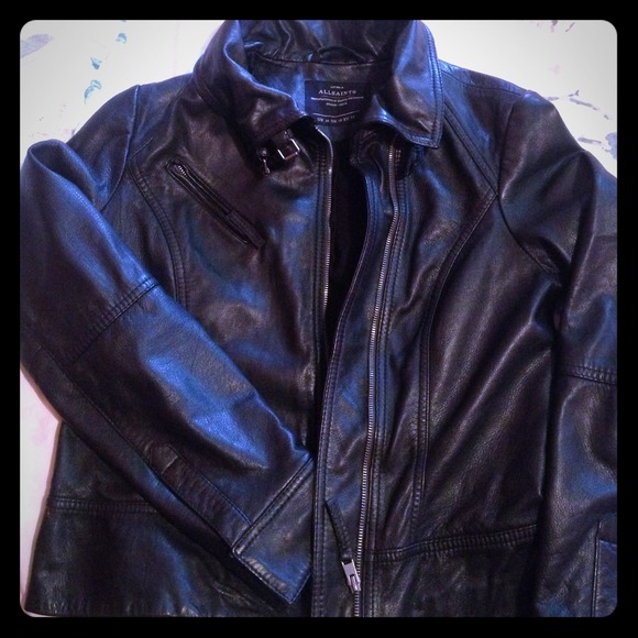 Black leather All saints jacket. Never worn !