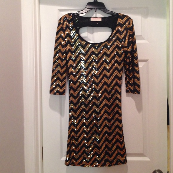 Chevron print sequin party dress. Worn once