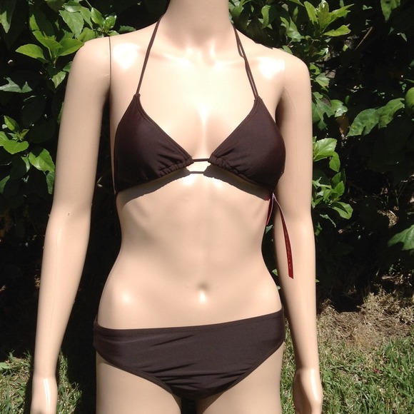 2Chillies Swim Chocolate Brown Sliding Tri Bikini Top Poshmark