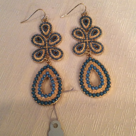 Beautiful drop blue earrings