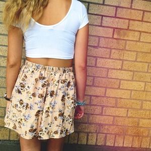 Brandy Melville Luma Skirt Peach Florals