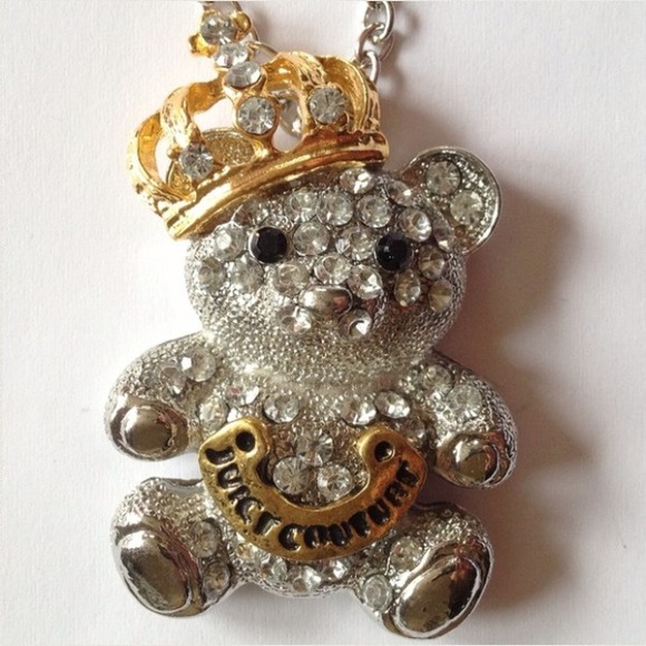 Juicy Couture Jewelry - Juicy couture teddybear necklace w crystals.