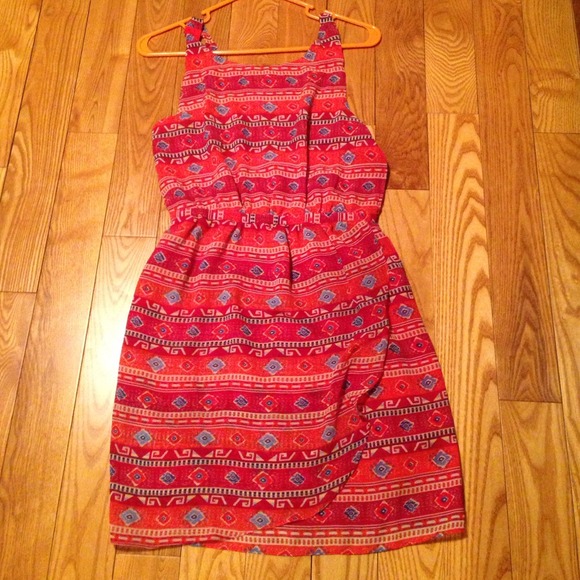 Red Aztec Dress - From Hope's