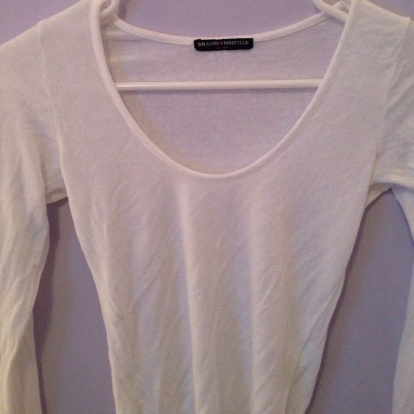 white long sleeved brandy crop top