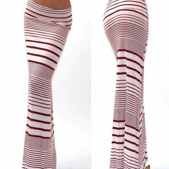 Red white striped skirt