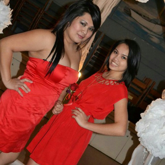 (L) 2B BEBE RED DRESS - Picture 1 of 2