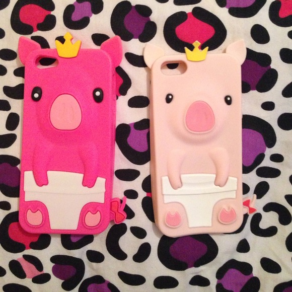 iPhone 5 or 5S pink pig animal case