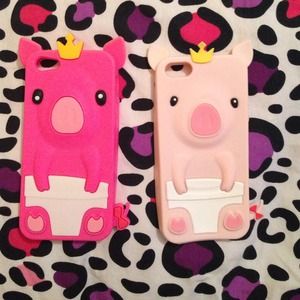 iPhone 5 or 5S pink pig animal case