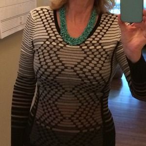 SOLD light weight brown black & ivory sweater