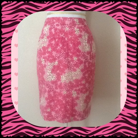 LOFT pink floral miniskirt