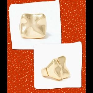 💋Gold wave square ring