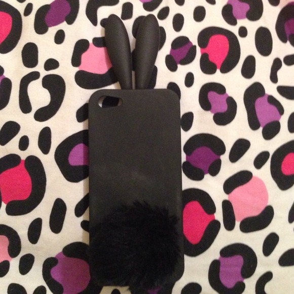 Black bunny rabbit iPhone 5 or 5S case