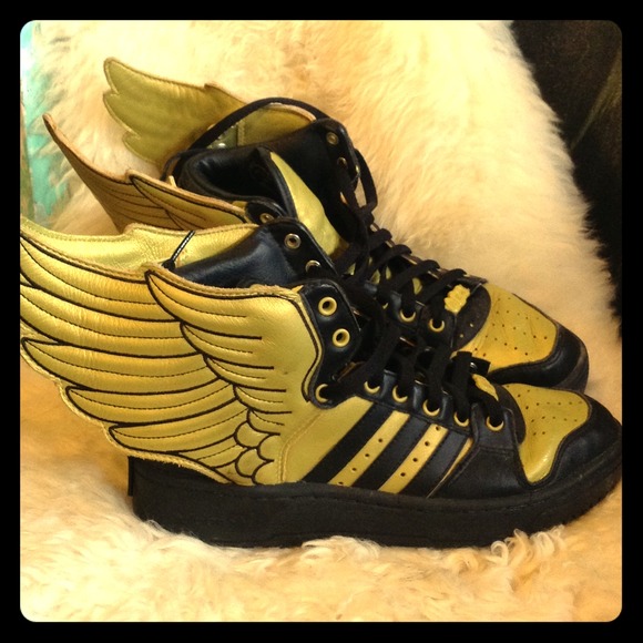 Adidas x Jeremy Scott BLACK & YELLOW wing sneakers