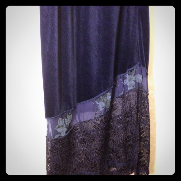 Velvet lace maxi skirt