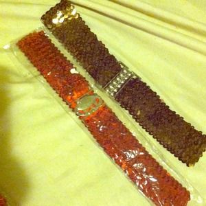 ✂SUPER SALE ✂   Red and brown sequin belts