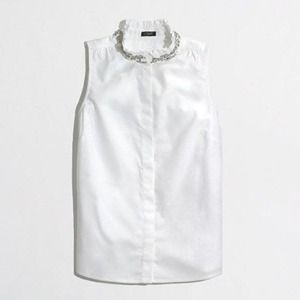 JCrew Factory Jewel-Collar Oxford Shell