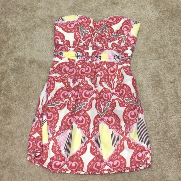 Colorful strapless dress - Picture 1 of 3