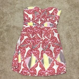 Colorful strapless dress