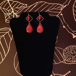 Pink & red coral earrings