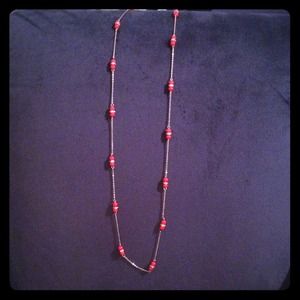 J crew red bead necklace