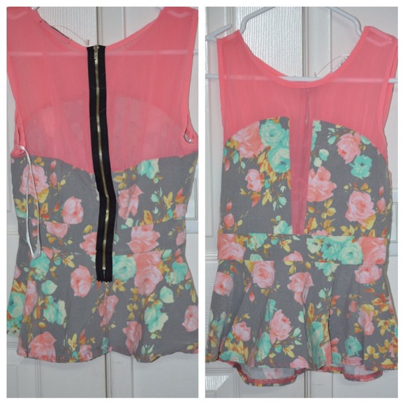 Papaya peplum top