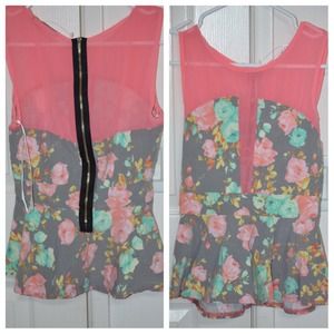 Papaya peplum top