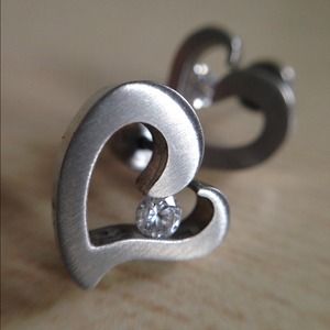 Stainless steel heart earrings