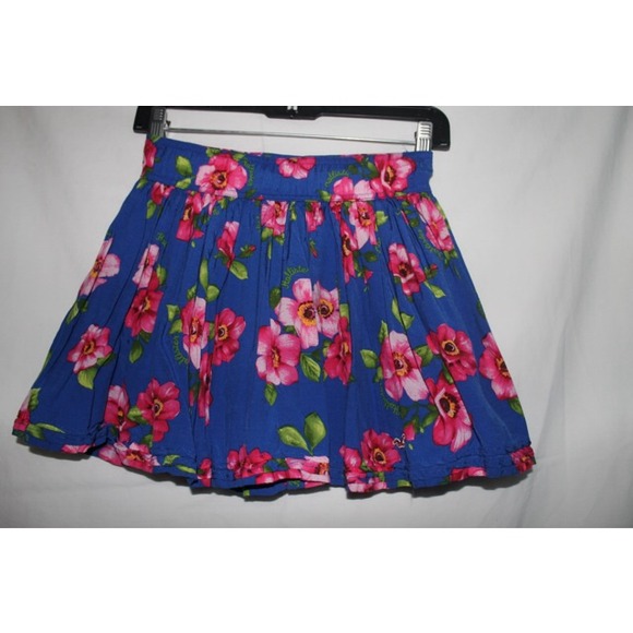 blue floral skirt