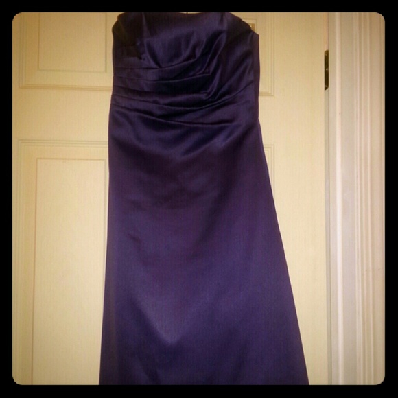 Satin, strapless dress, great for weddings