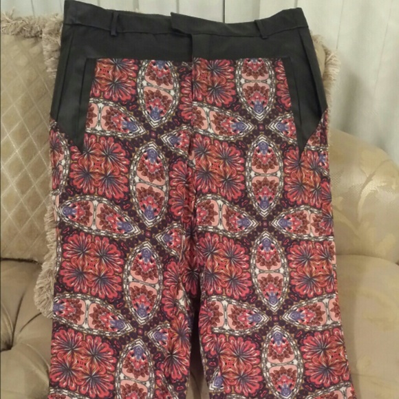 Polyester w/faux leather pants (NWOT)