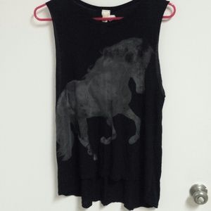 "Ghost horse" muscle tank
