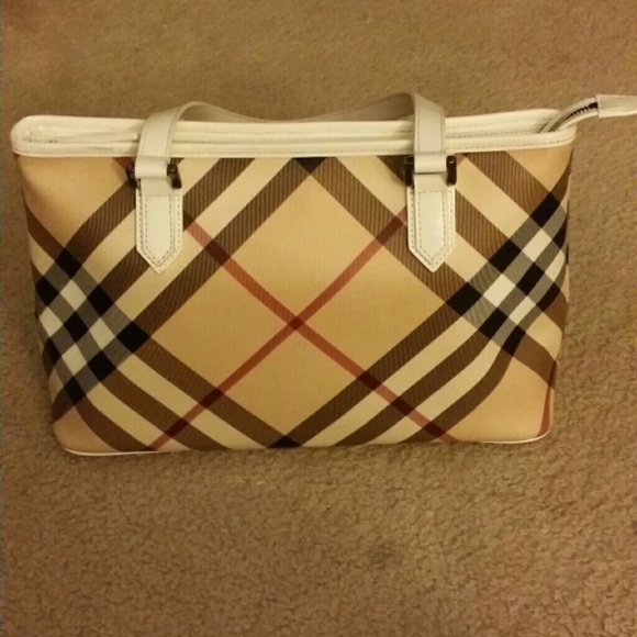 SOLD Burberry white authentic bag