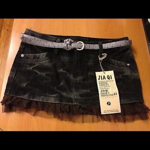 Womens Junior's Mini Denim Jean Skirt Size L