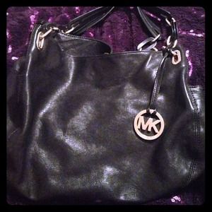 Medium-small black MK purse