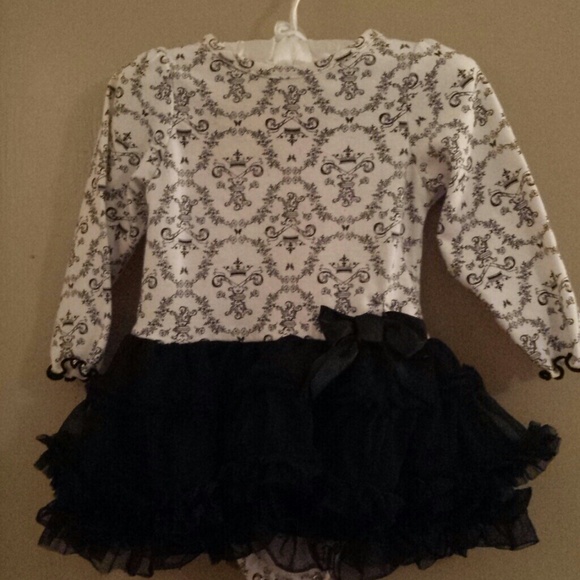 Damask baby dress