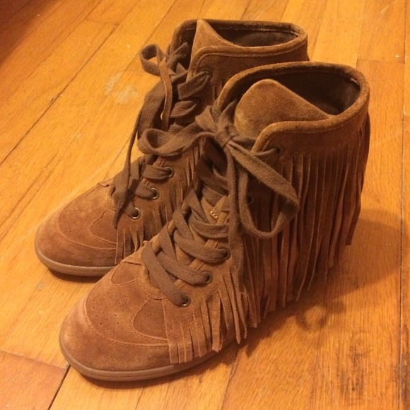 Aldo Fringed Tan Shoes EU 38