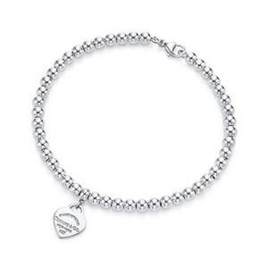 Tiffany Co Beaded Bracelet w/ Heart Pendant