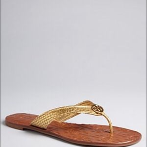 Looking... Tory Burch Thora Gold Snake Sandals
