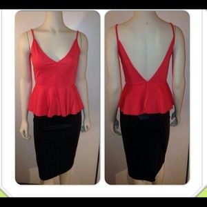 Coral peplum top