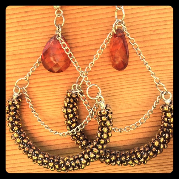 Beautiful bronze & jeweled earrings!